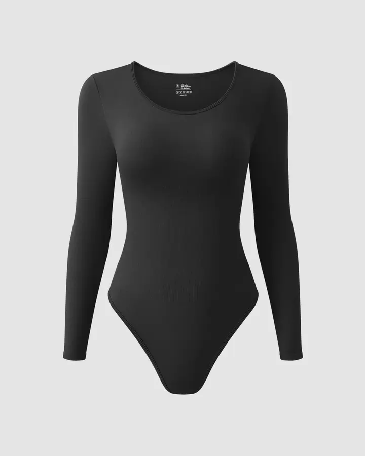 Crew neck Long Sleeve Bodysuit de OQQ — Black, vista 1