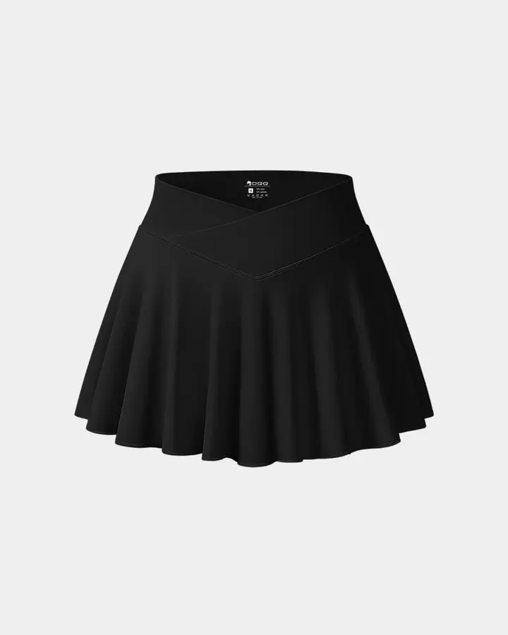 Sexy Stretchy Cross Over Casual Skirts de OQQ — Black, vista 1