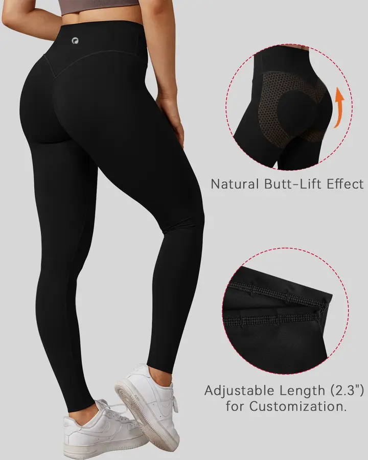 High-Waisted Butt-Lifting Sports Leggings de OQQ — black, vista 1