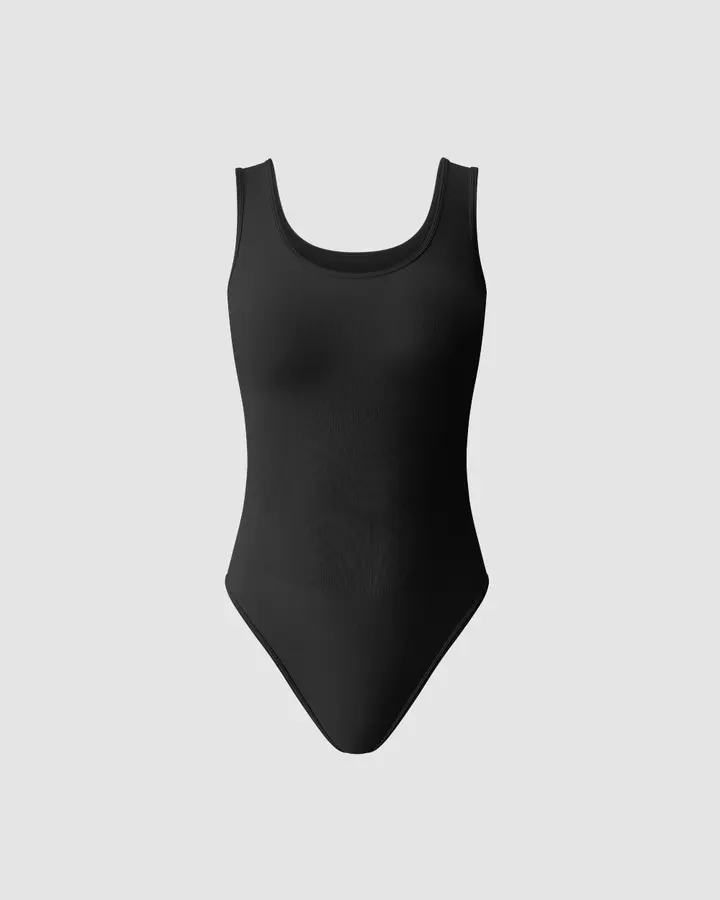 Round Neck Tank Tops Bodysuits de OQQ — Black, vista 1