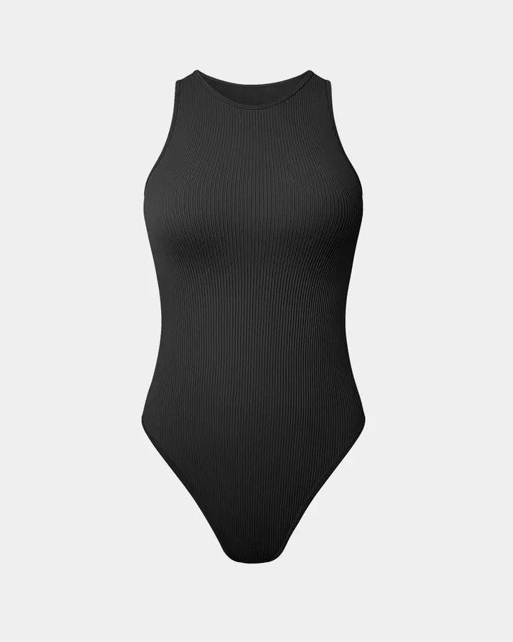 Sleeveless Halter Neck Bodysuits de OQQ — Black, vista 1