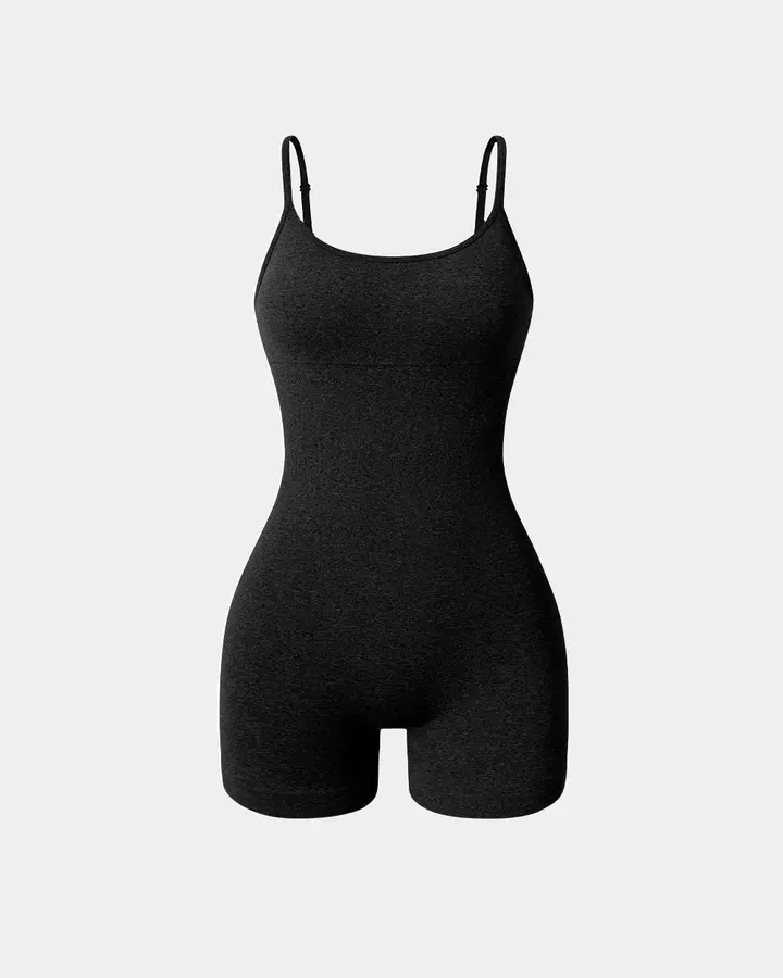Spaghetti Strap Padded  Bra JumpSuits de OQQ — Black, vista 1