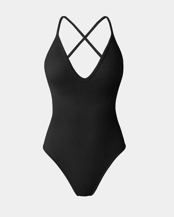 V Neck Bodysuits de OQQ — Black, vista 1