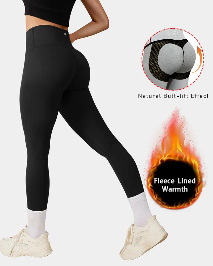 Women's Seamless Warming Yoga Leggings de OQQ — black, vista 1